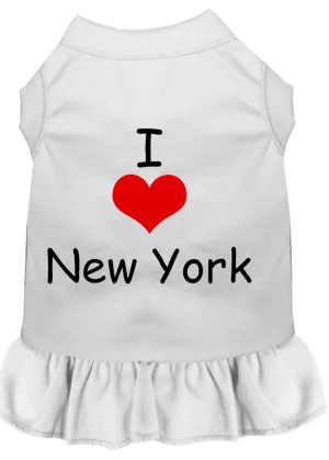 I Heart New York Screen Print Dress White Sm (10)