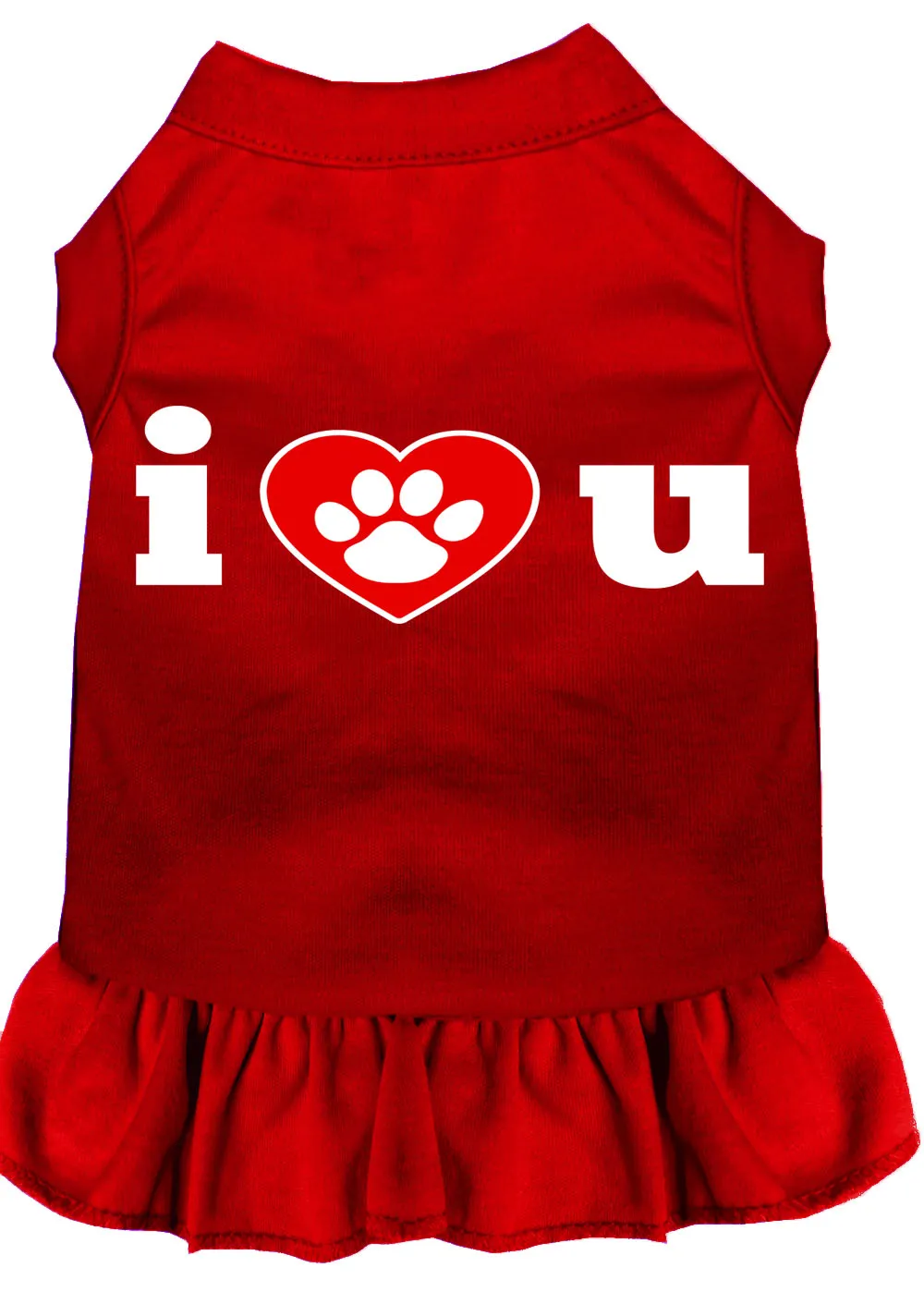 I Heart You Screen Print Dress Red Xs