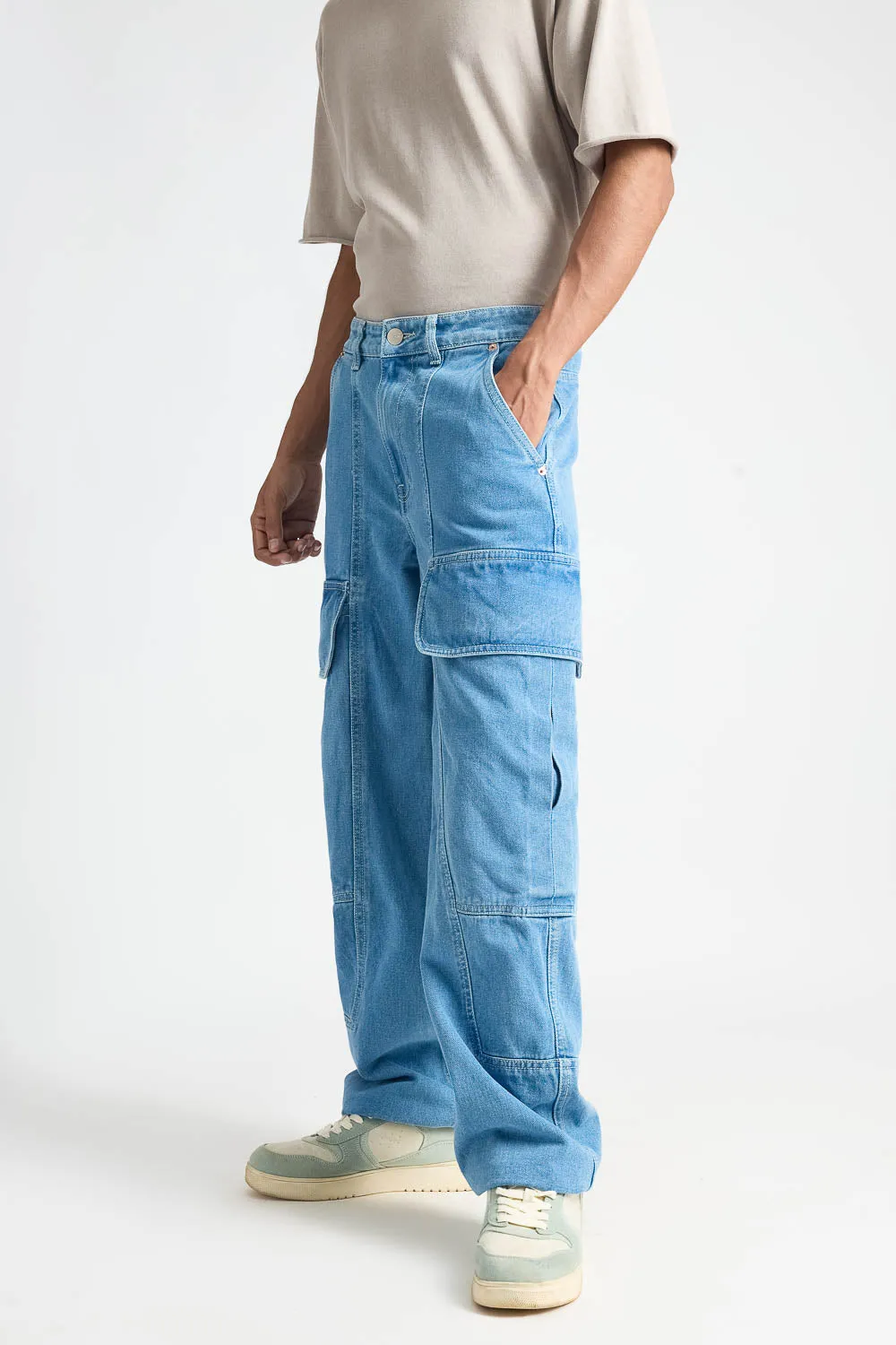 Ice Blue Men's Relaxed Cut Jeans