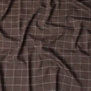 Italian Premium Brown Check Wool Fabric, 150cm Width – Classic Suiting, 3.5 Mtrs Piece-D17751