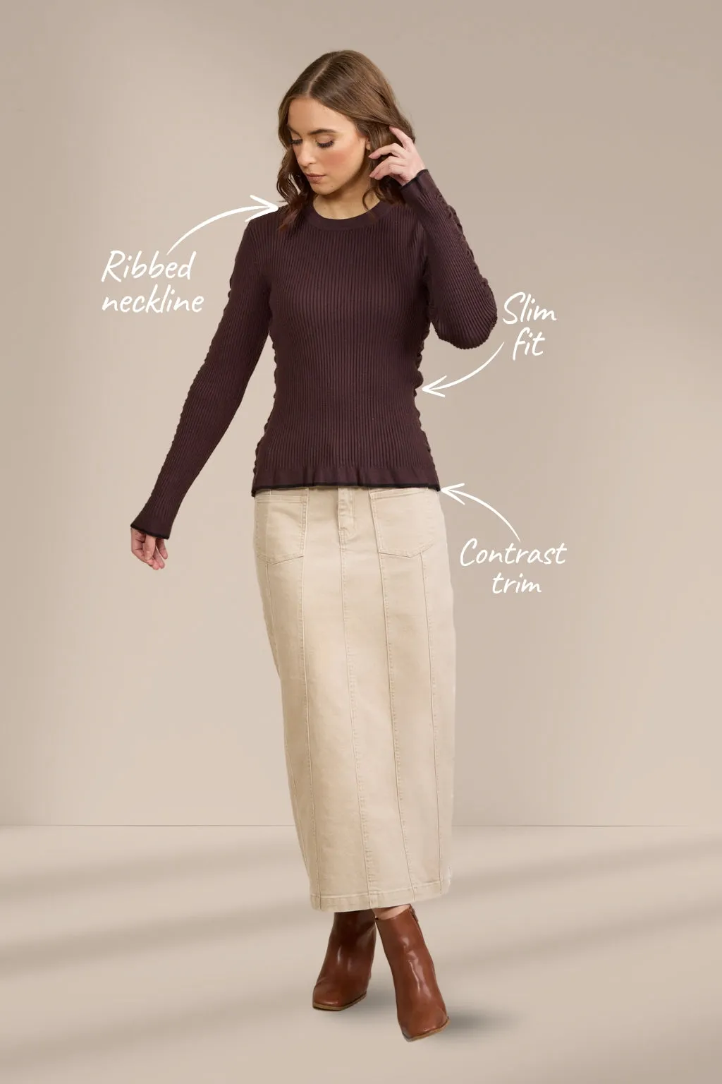 Knewe Luxe Sweater Chocolate Black