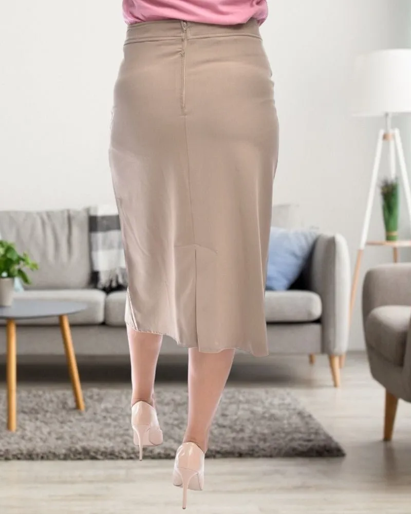 Ladies Khaki Formal Skirt