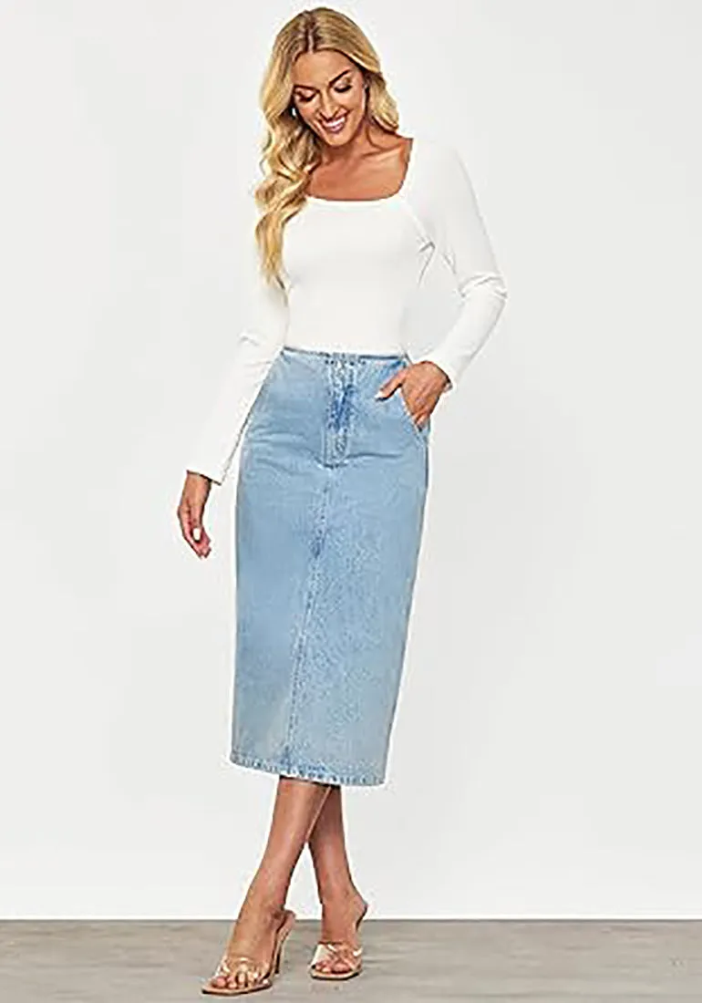 LUVAMIA Fitted Long Sleeve Slim Women Y2K Shirts Raglan Mega Stretch Top Blouses