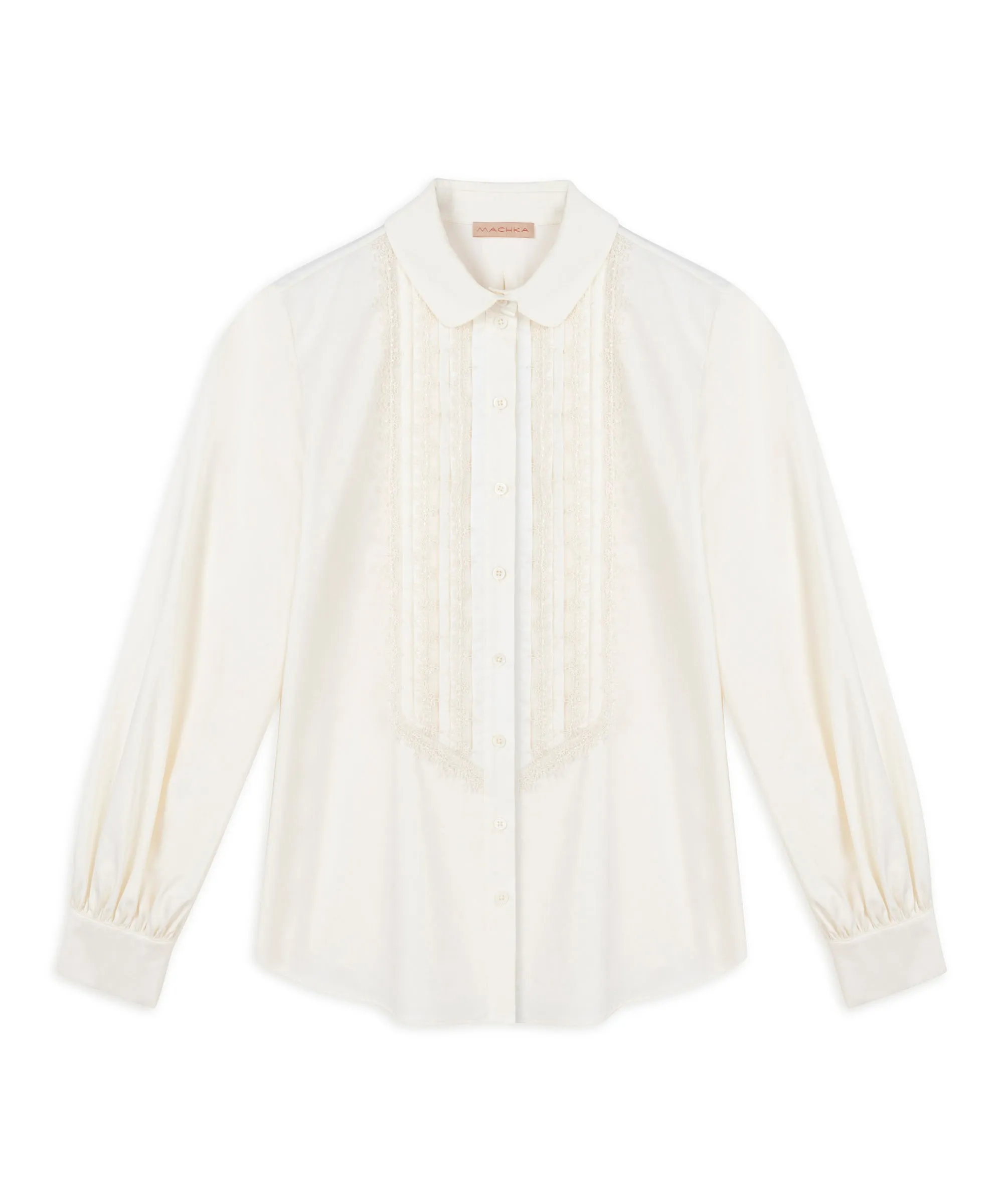 Machka Embroidered Poplin Shirt Off White