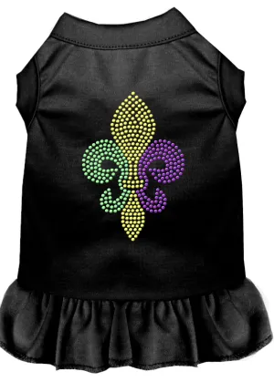 Mardi Gras Fleur De Lis Rhinestone Dress Black Xxl