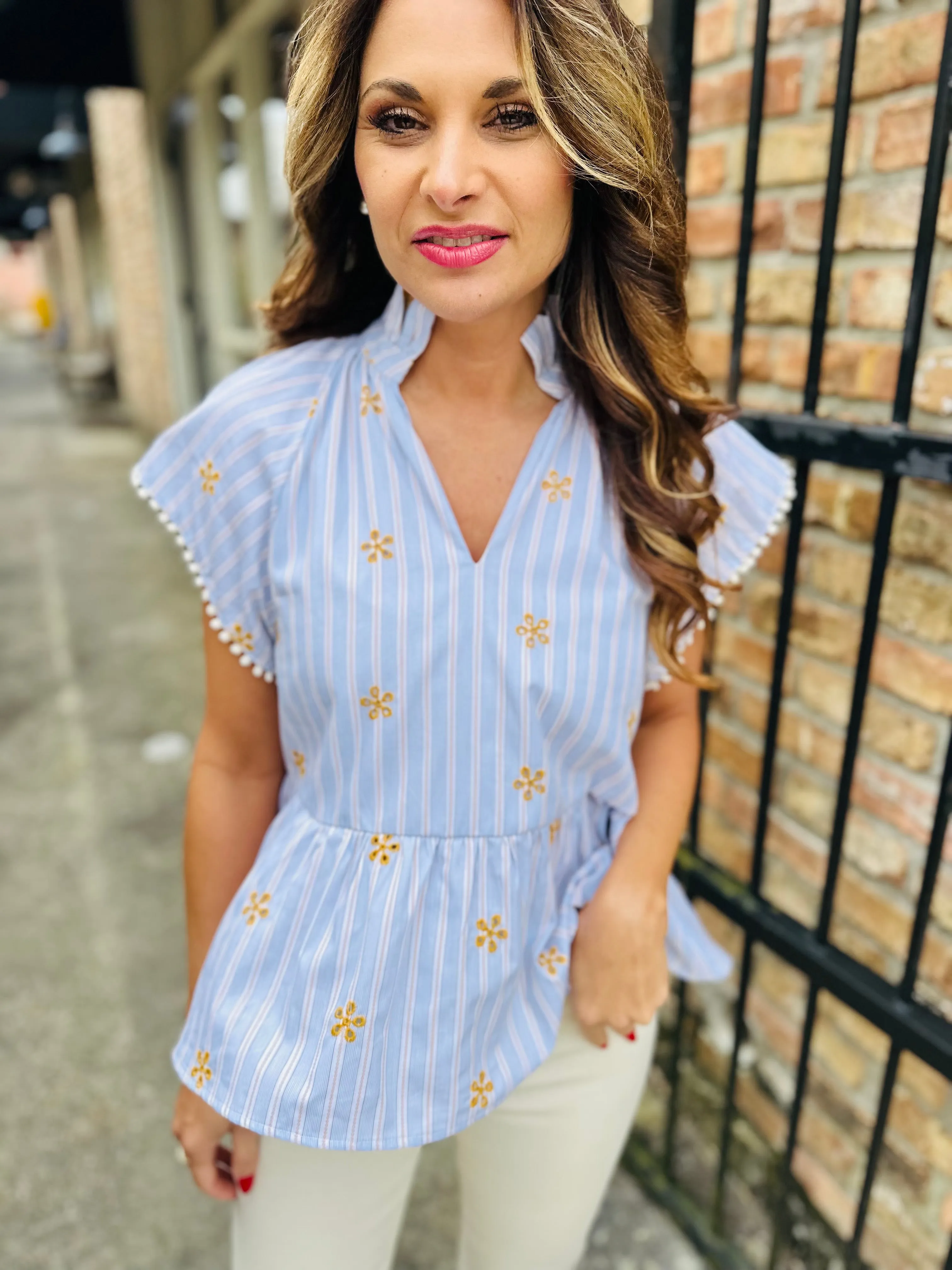 Memphis Embroidered Top
