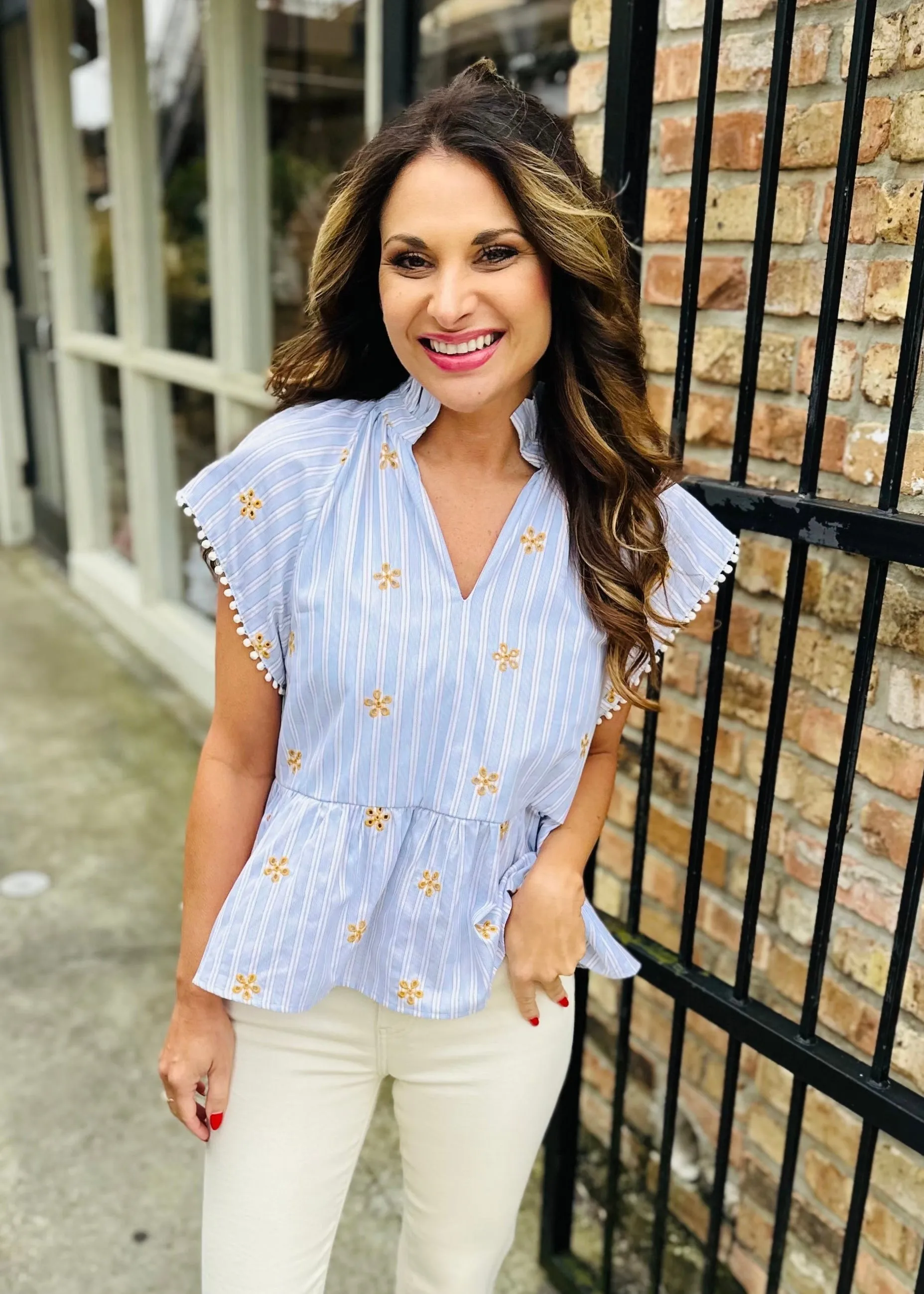 Memphis Embroidered Top