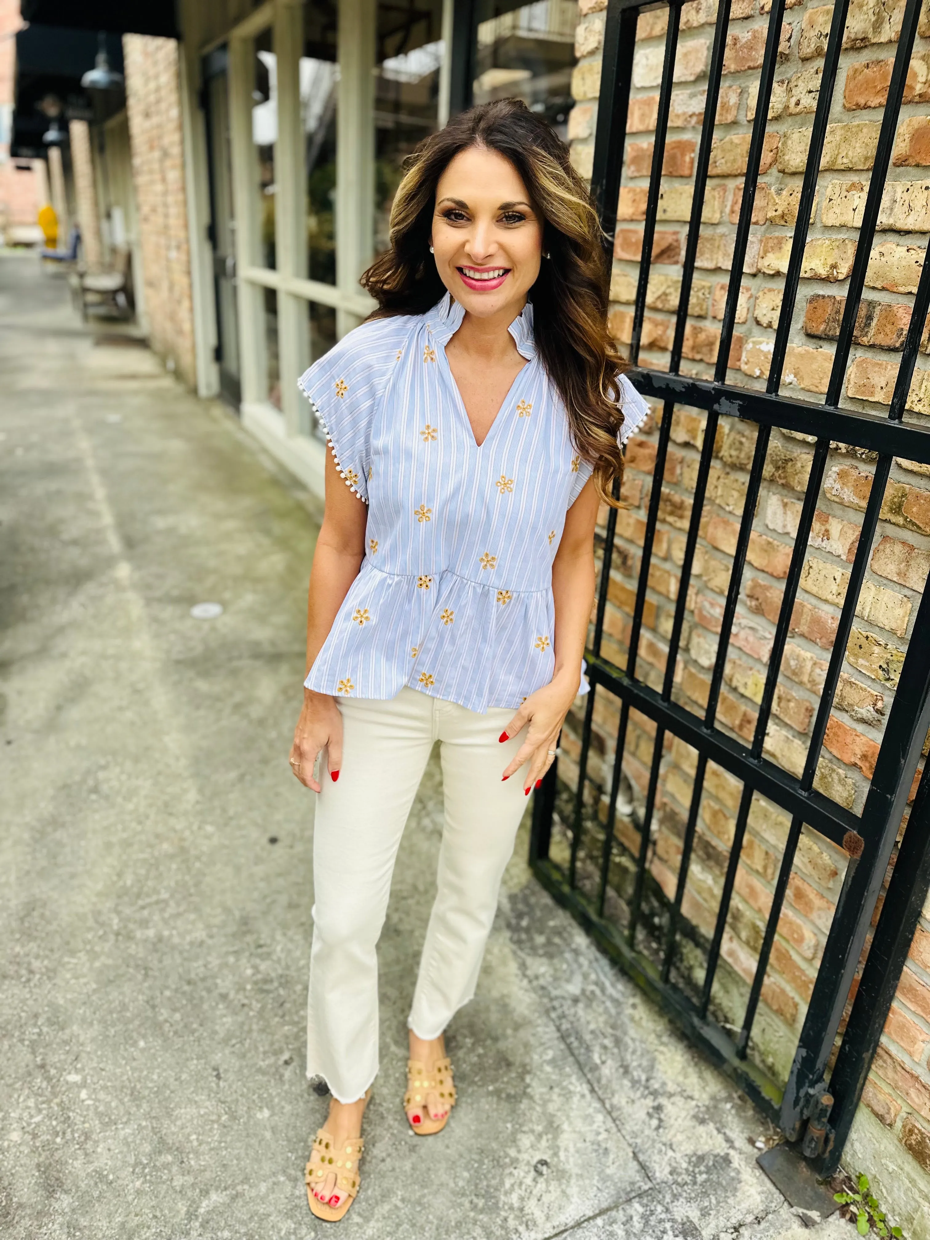 Memphis Embroidered Top