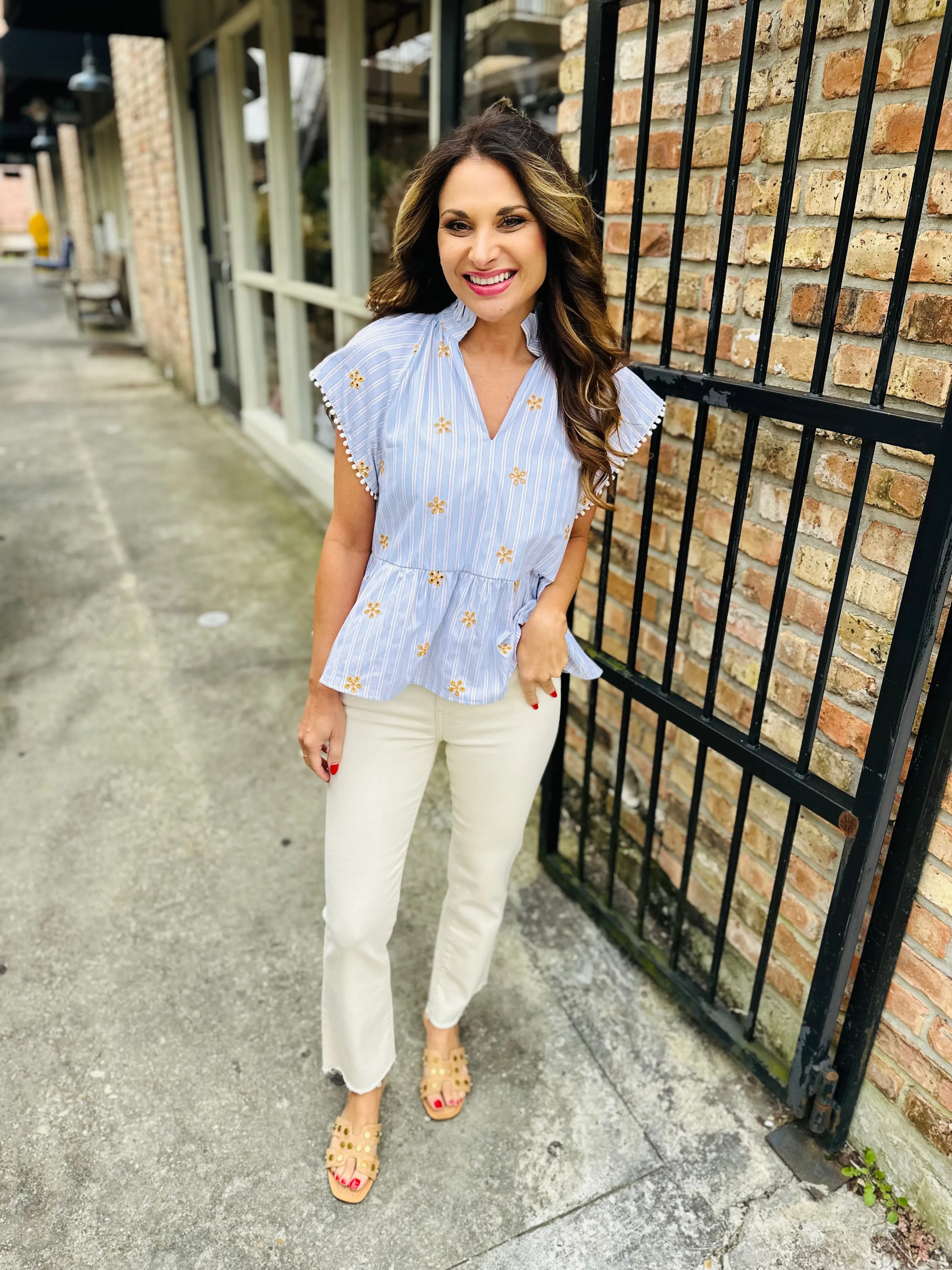 Memphis Embroidered Top