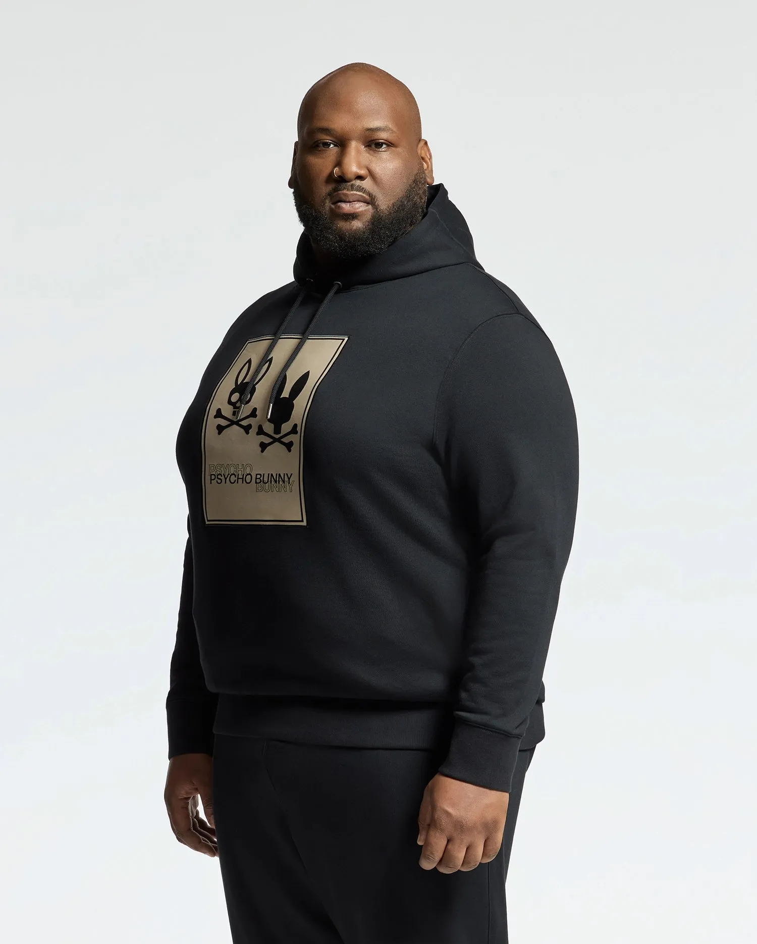 MENS BIG AND TALL MONROE TWILL PATCH FLEECE HOODIE - B9H926D200
