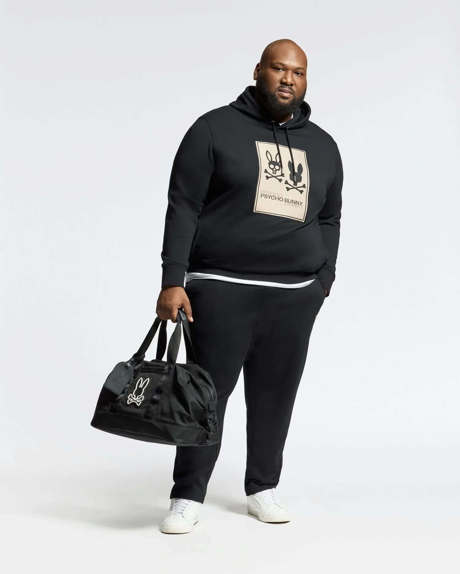 MENS BIG AND TALL MONROE TWILL PATCH FLEECE HOODIE - B9H926D200