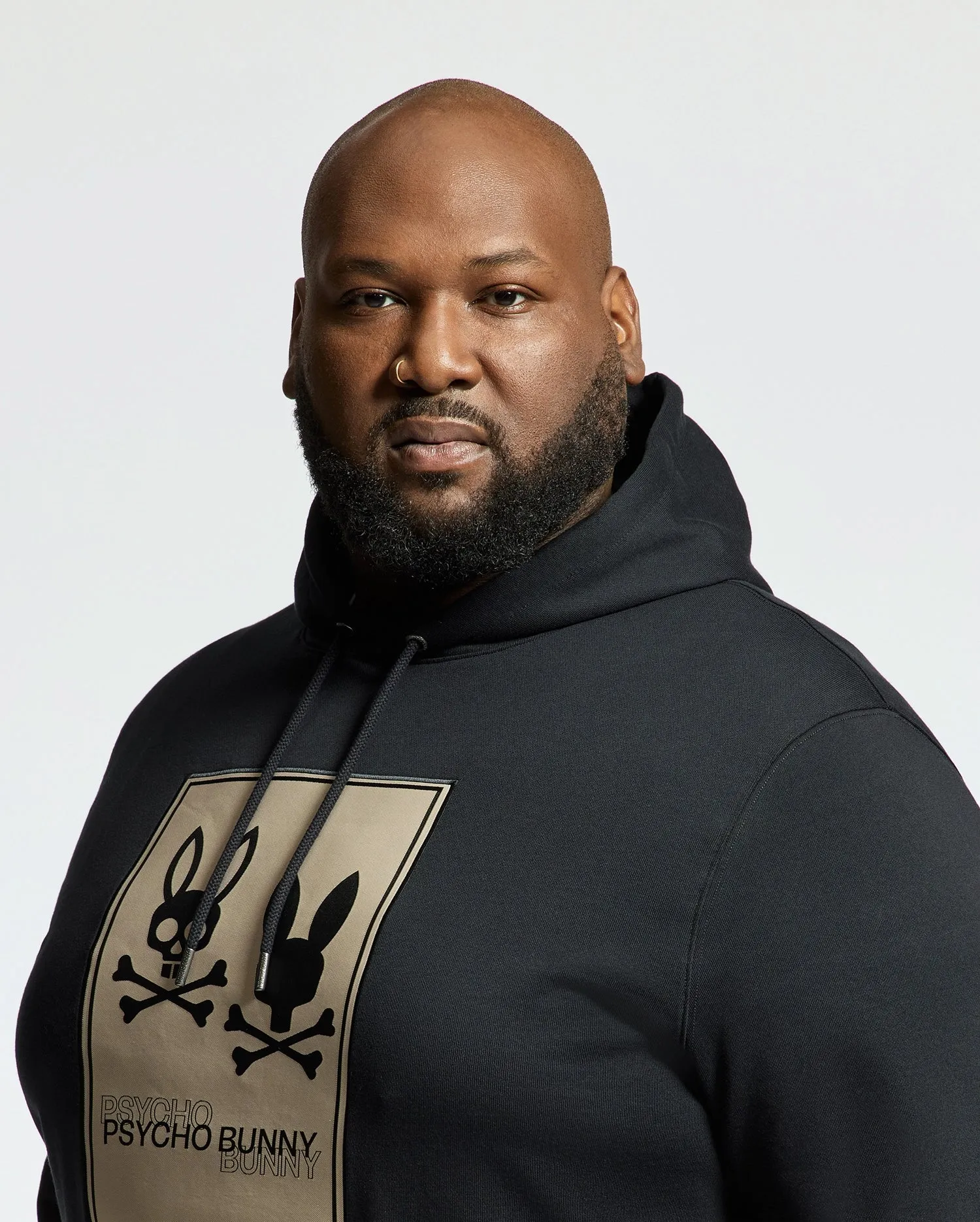 MENS BIG AND TALL MONROE TWILL PATCH FLEECE HOODIE - B9H926D200