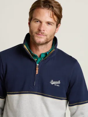 Men's Colour Block Quarter Zip Sweatshirt