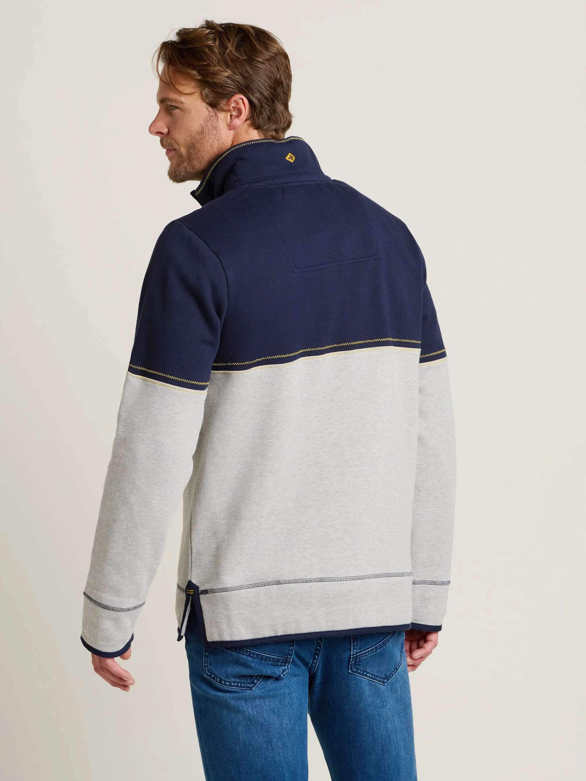Men's Colour Block Quarter Zip Sweatshirt