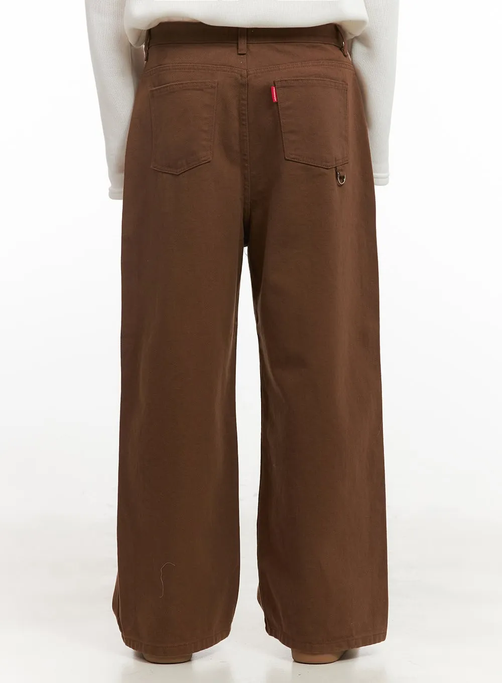 Men's Comfortable Wide-Fit Solid Color Pants IJ517