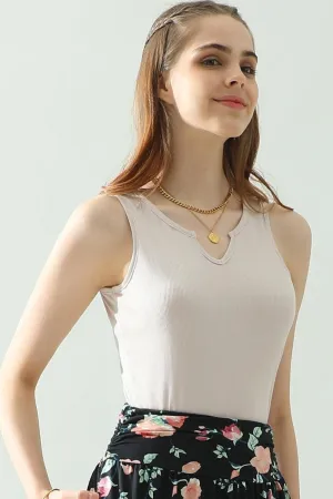 Ninexis Notched Rib Knit Tank - 4 Colors