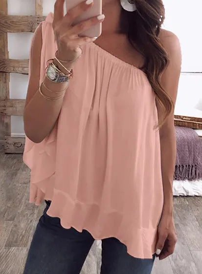One Shoulder Loose T-shirt