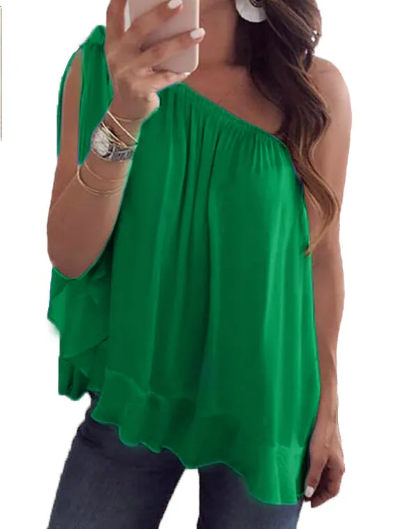 One Shoulder Loose T-shirt