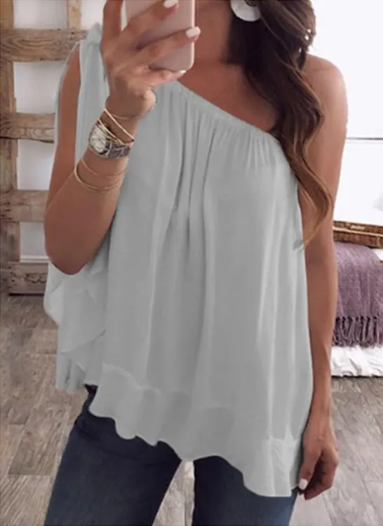 One Shoulder Loose T-shirt