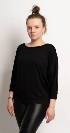 Oversized Black Blouse With SEMILAC Logo SIZE: L
