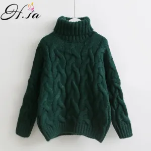 Oversized Sweater Women Turtleneck Sweaters Autumn Winter