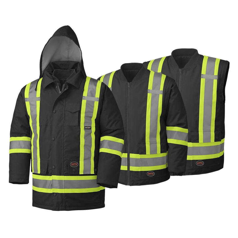 Parka - Pioneer Unisex Hi-Viz 100% Waterproof 7-in-1 Safety Parka, 5021BB / 5020BB / 5026
