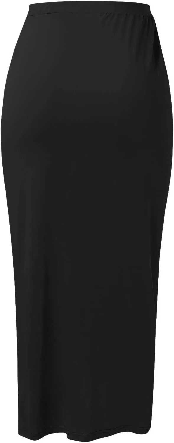 Pencil Skirt for Women Tummy Control Summer Flowy High Elastic Waist Slim Fit Stretchy Midi Skirts for Going Out