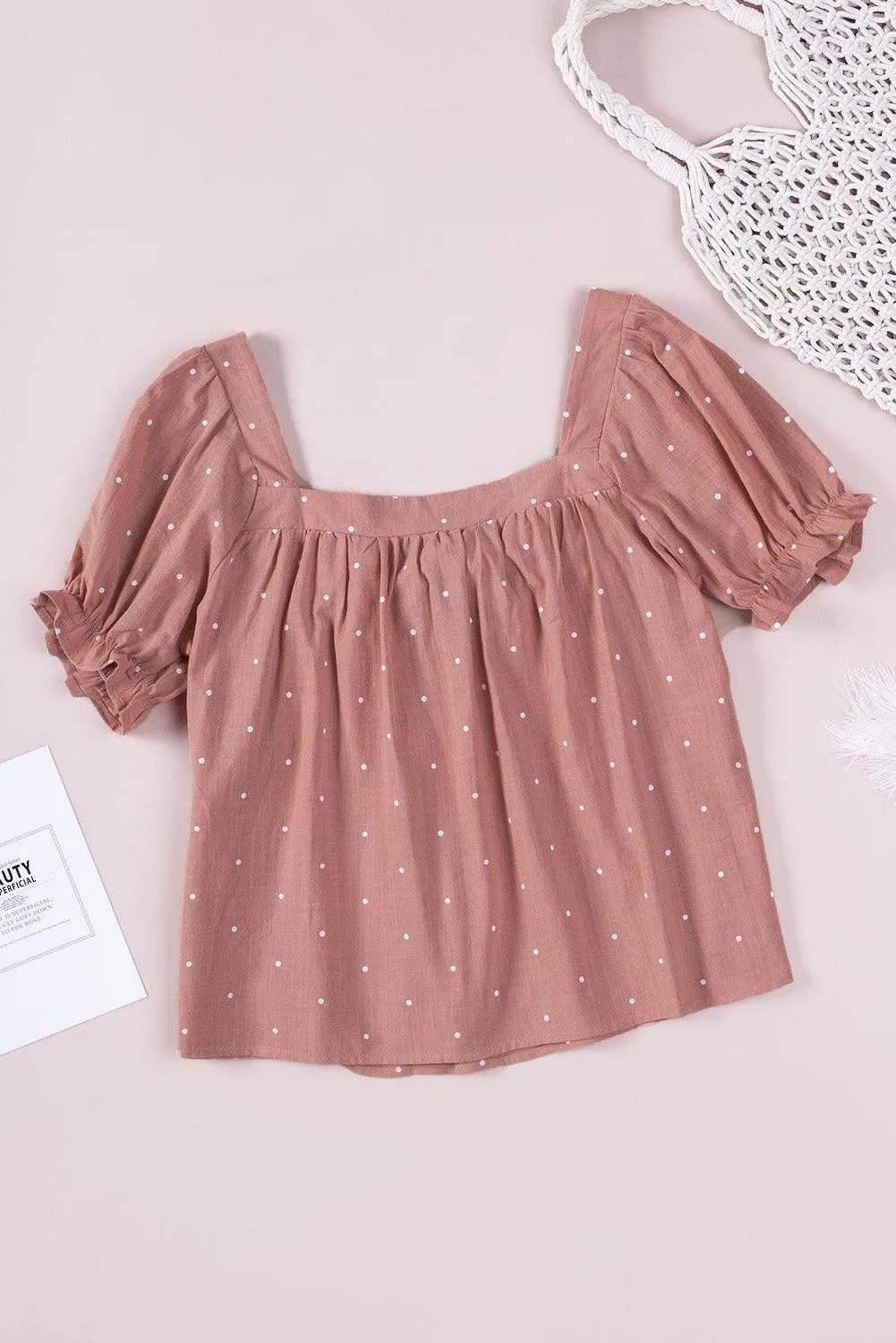 Picture Perfect Square Neck Tie Back Blouse