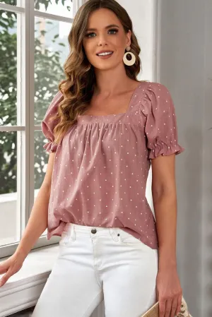 Picture Perfect Square Neck Tie Back Blouse