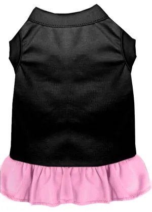 Plain Pet Dress Black With Light Pink Xl