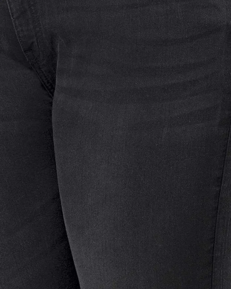 PLUS SIZE WOMEN SOLID CASUAL BLACK JEANS | Black