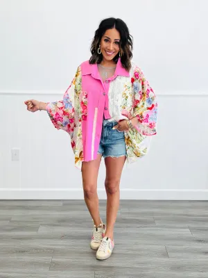 POL Candy Pink Contrast Lace Shirt (Reg.)