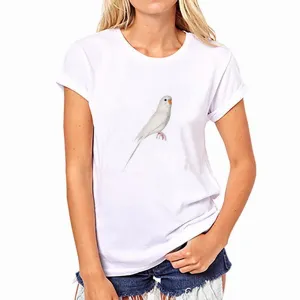 Print Bird Scoop Short Sleeves Regular T-shirt