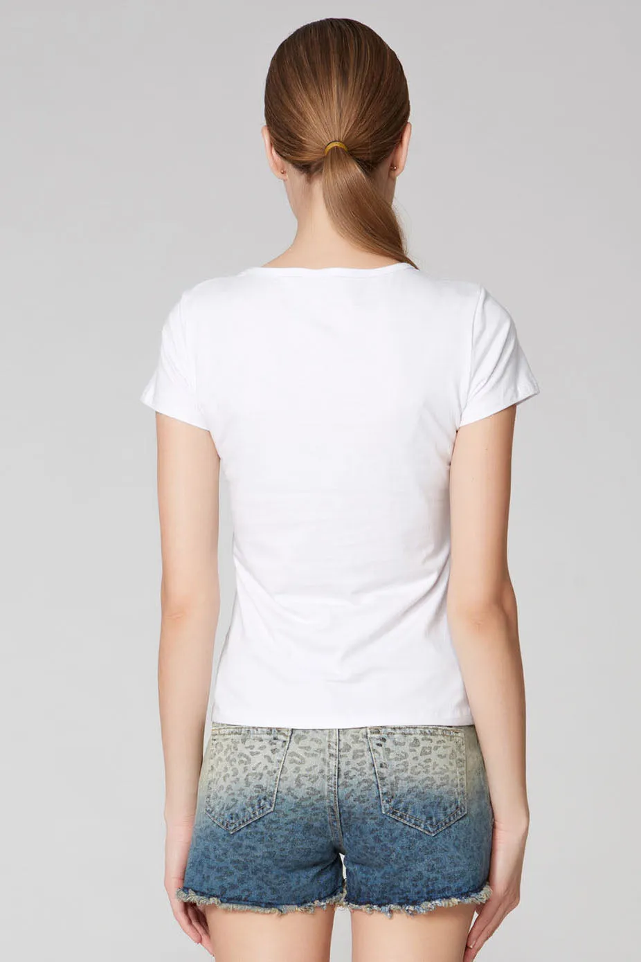 Print Bird Scoop Short Sleeves Regular T-shirt