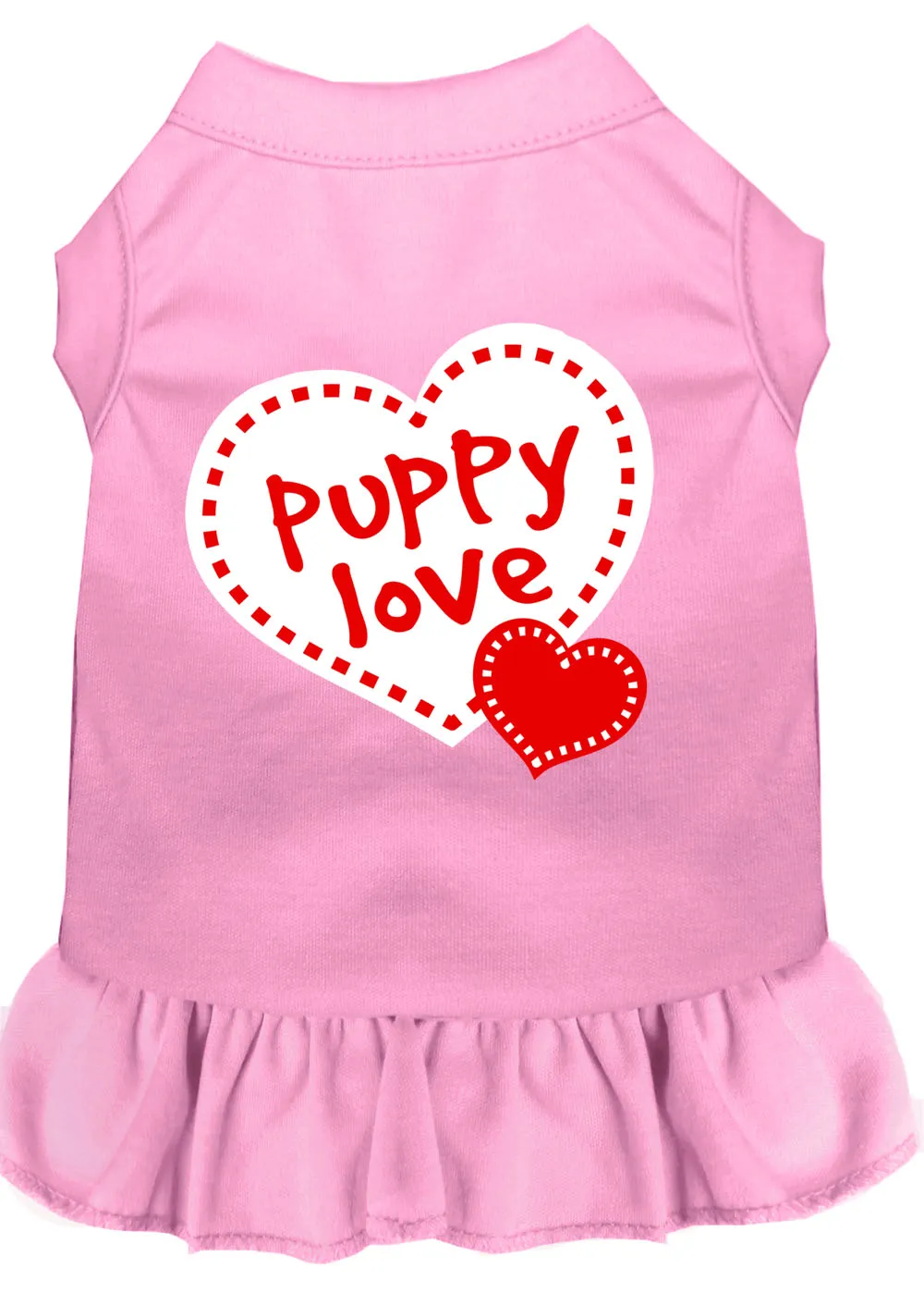 Puppy Love Screen Print Dress Light Pink Xxl