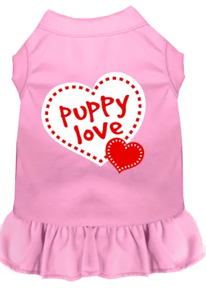 Puppy Love Screen Print Dress Light Pink Xxl