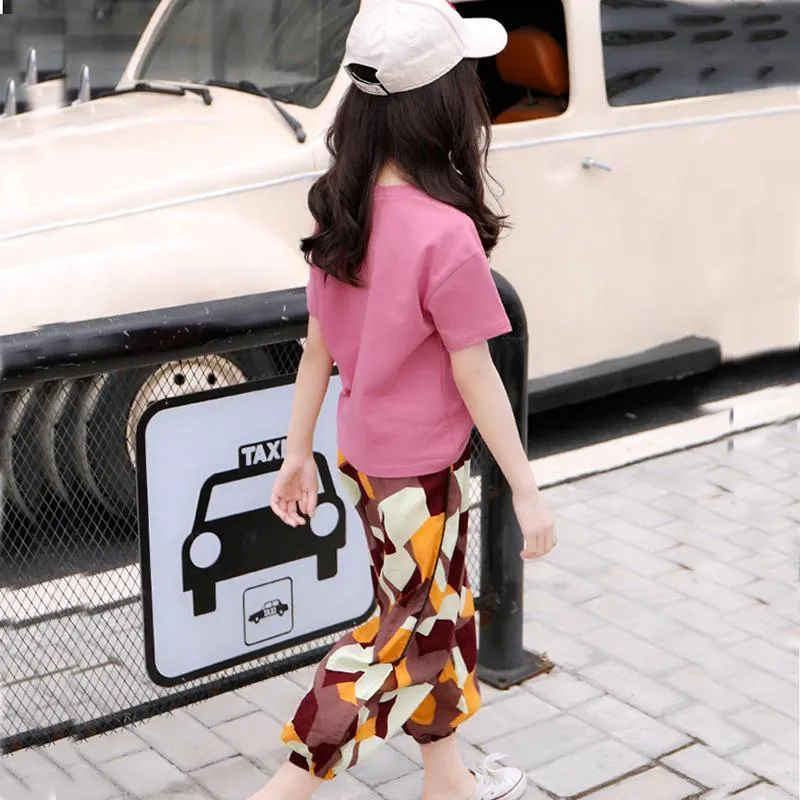 Rabbit Printed T-shirt & Camouflage Pants Set