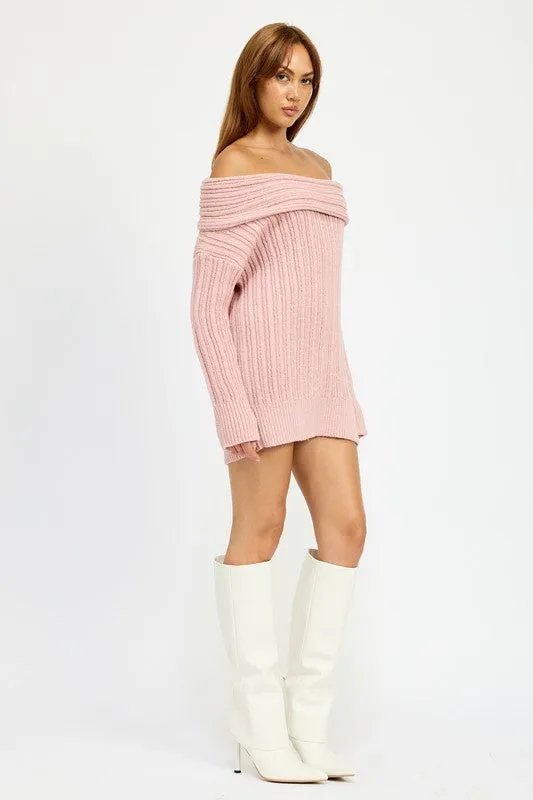 Rachel Off The Shoulder Oversized Sweater Top
