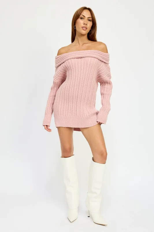 Rachel Off The Shoulder Oversized Sweater Top