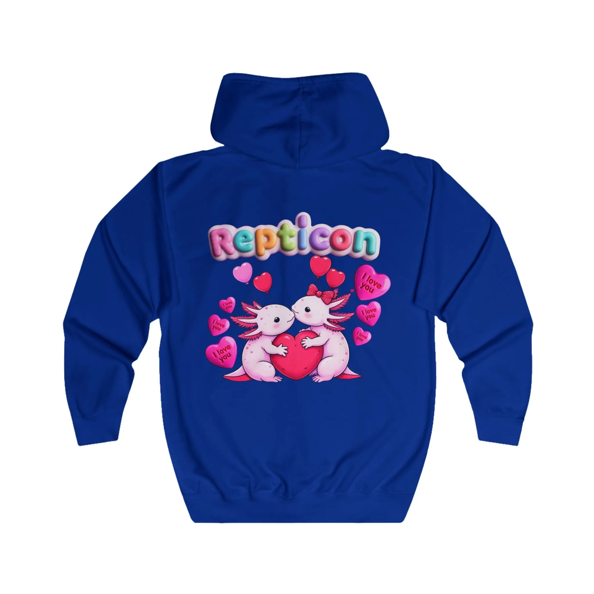 Repticon Unisex Full Zip Hoodie w/ Valentine Axolotls