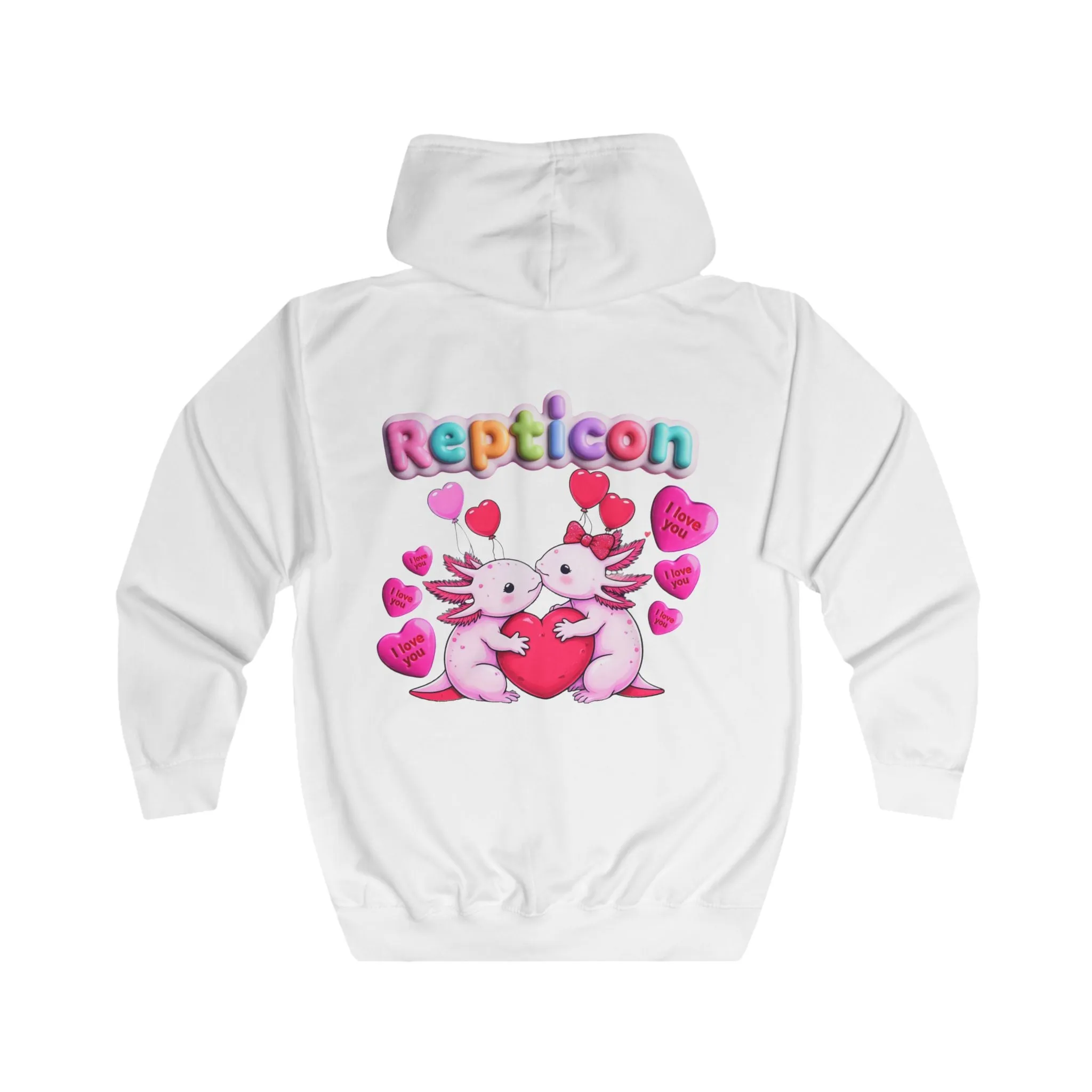 Repticon Unisex Full Zip Hoodie w/ Valentine Axolotls