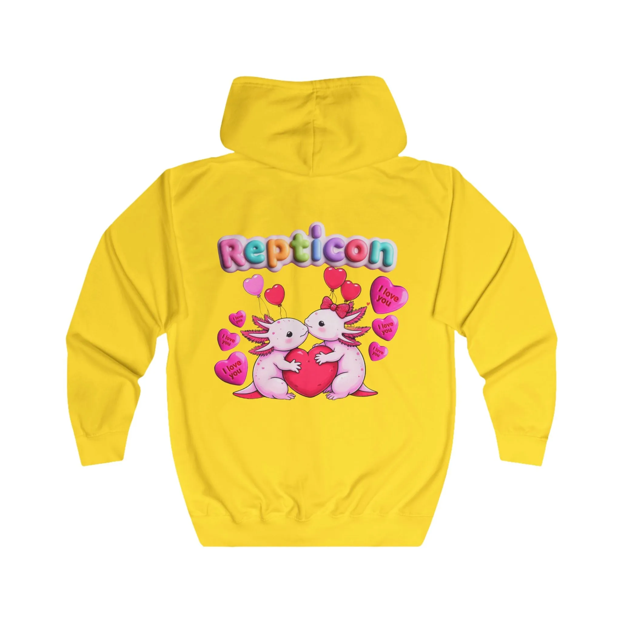 Repticon Unisex Full Zip Hoodie w/ Valentine Axolotls