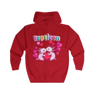 Repticon Unisex Full Zip Hoodie w/ Valentine Axolotls