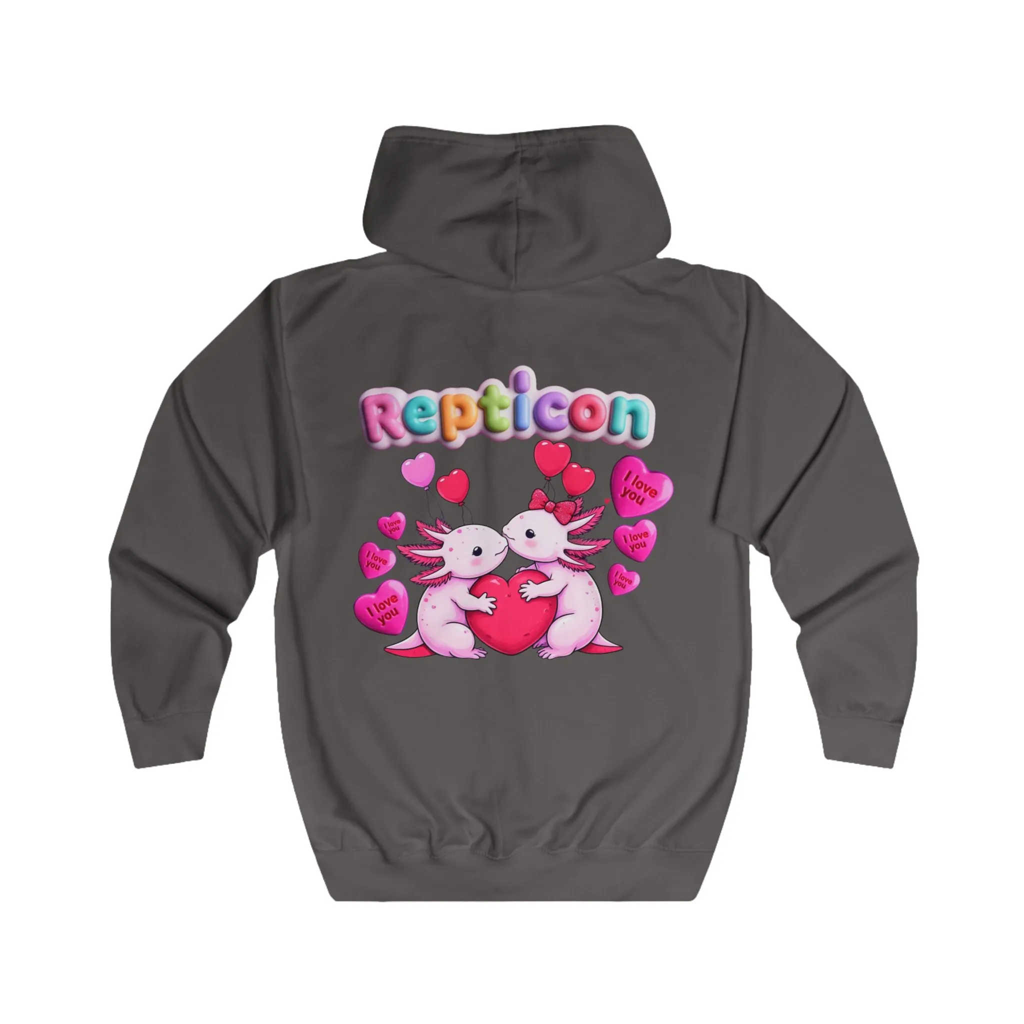 Repticon Unisex Full Zip Hoodie w/ Valentine Axolotls