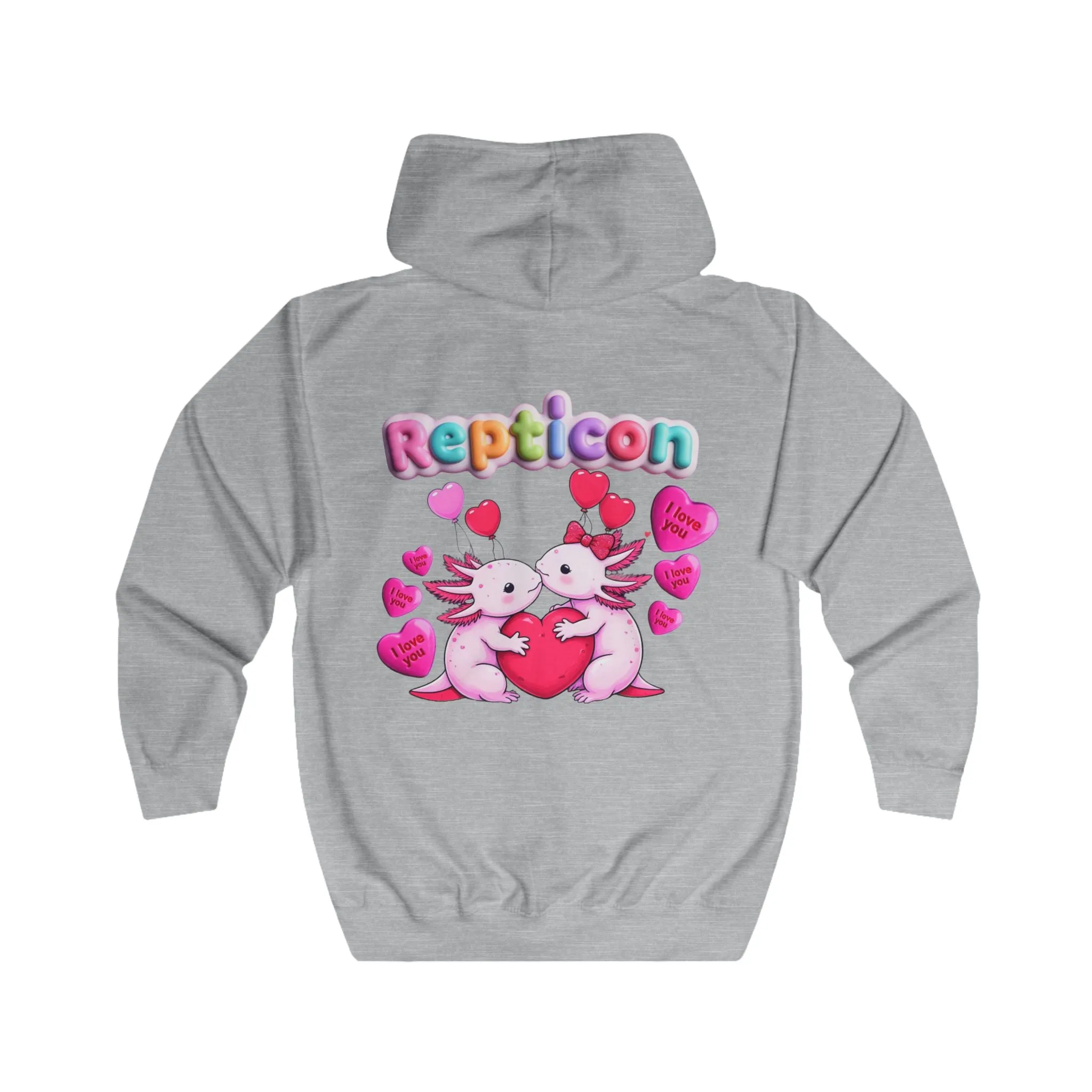 Repticon Unisex Full Zip Hoodie w/ Valentine Axolotls