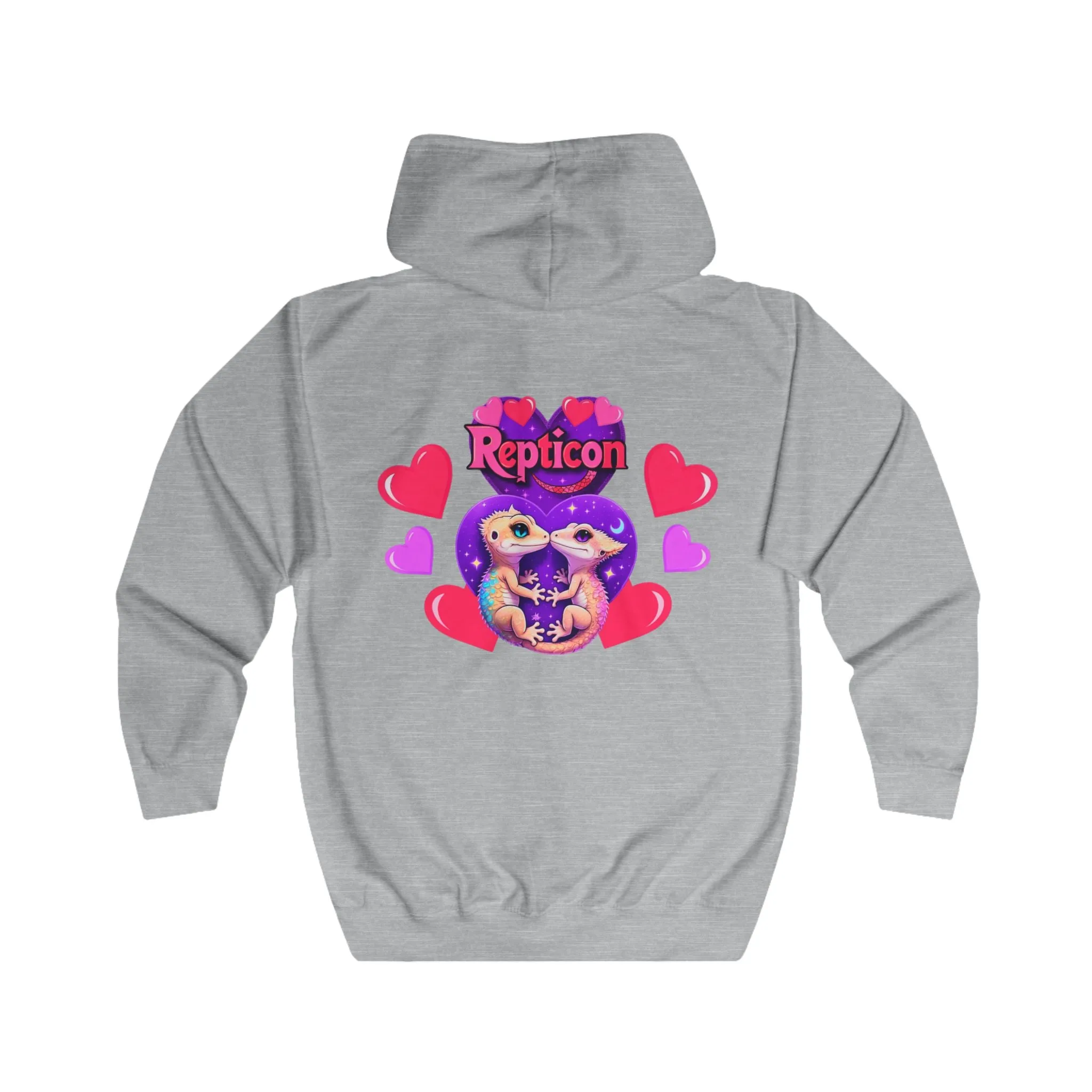 Repticon Unisex Full Zip Hoodie w/ Valentine Crested Geckos