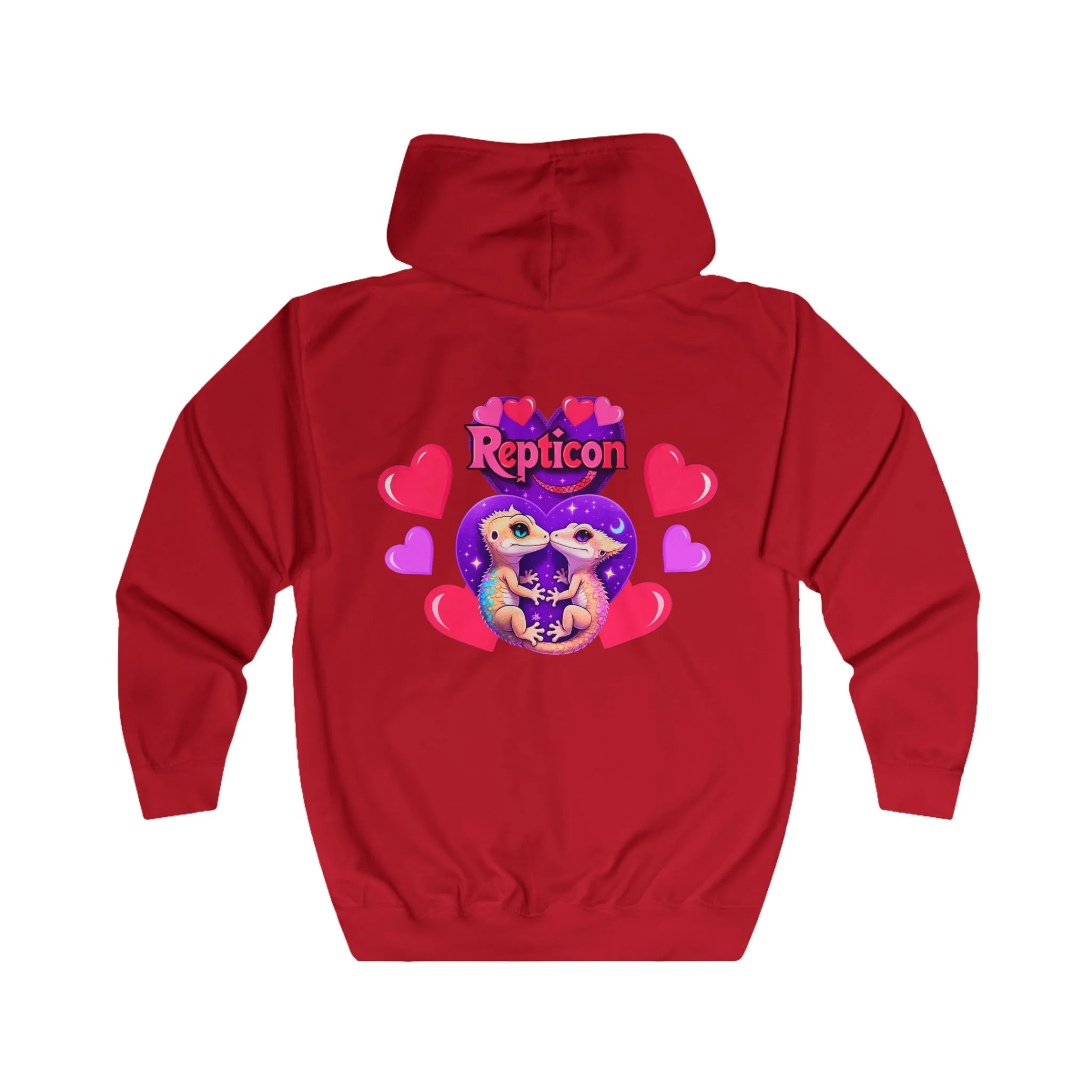 Repticon Unisex Full Zip Hoodie w/ Valentine Crested Geckos