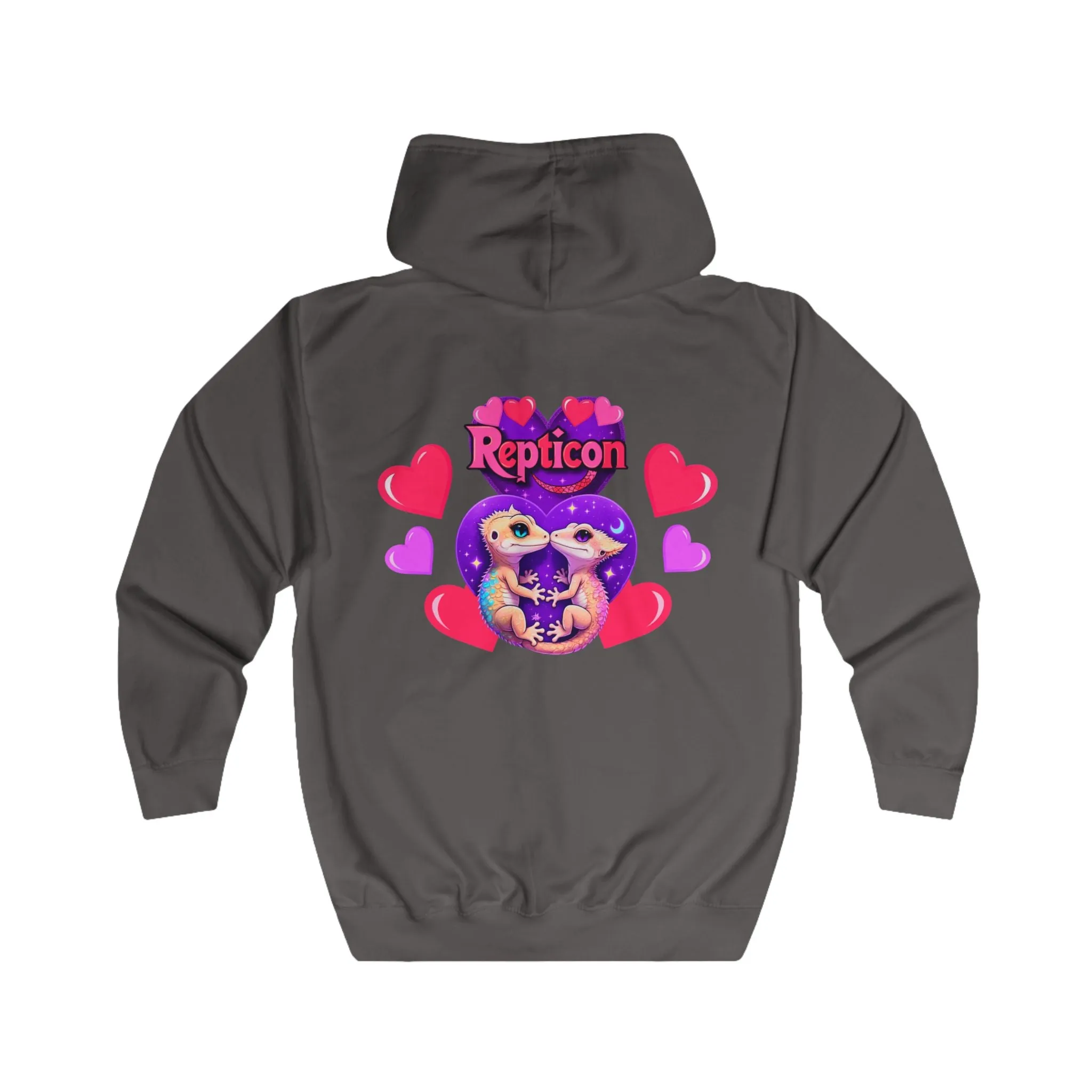 Repticon Unisex Full Zip Hoodie w/ Valentine Crested Geckos
