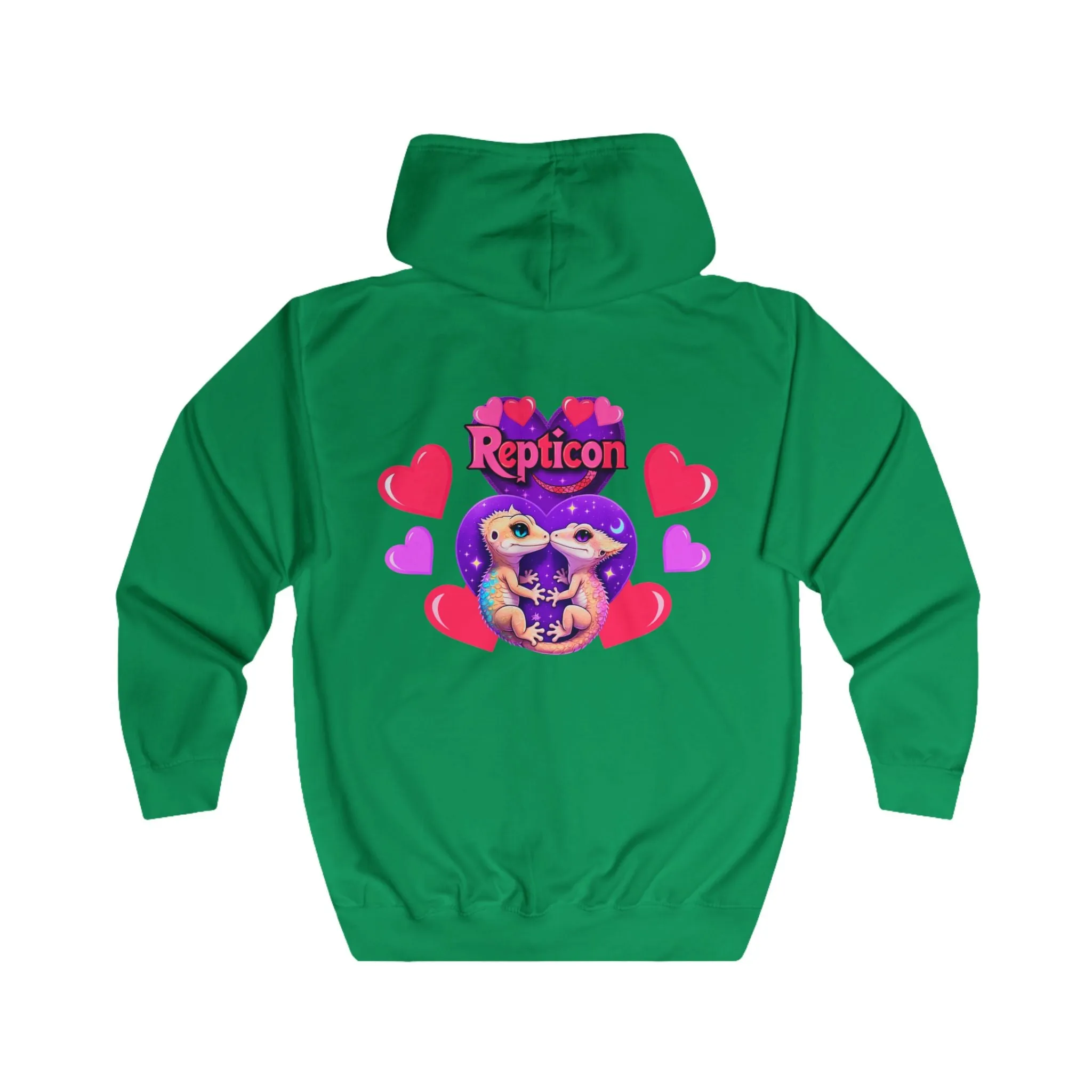 Repticon Unisex Full Zip Hoodie w/ Valentine Crested Geckos