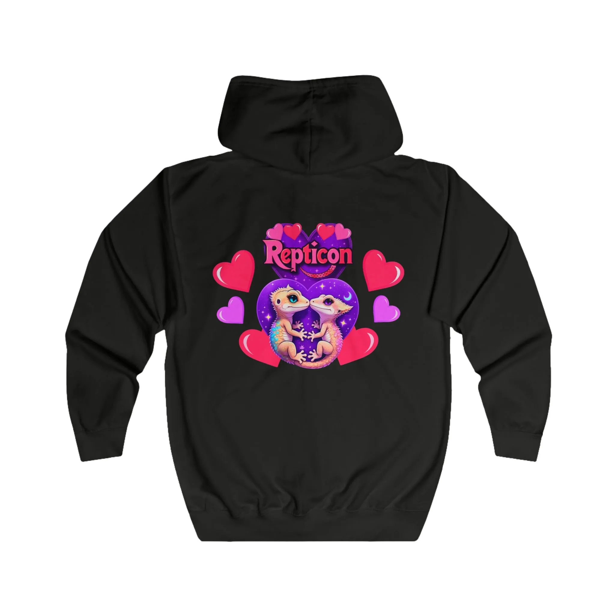 Repticon Unisex Full Zip Hoodie w/ Valentine Crested Geckos